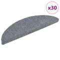 vidaXL Schodové rohože, samolepiace, 30 ks, 56x17x3 cm, svetlosivé, polkruhové