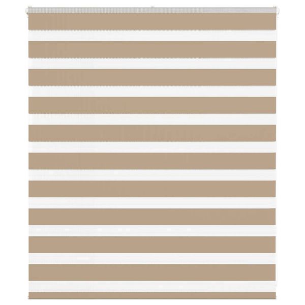 vidaXL Zebrová roleta pieskovo hnedá 135x100 cm šírka látky 130,9 cm polyester
