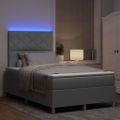 vidaXL LED box s pružinami Svetlosivá 120 x 200 cm látka