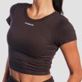 Dámske tričko Cropped Aura Tee Brown - GymBeam, veľkosť XL