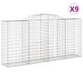 vidaXL Oblúkové gabionové koše 9 ks 300x50x140/160 cm pozink. železo