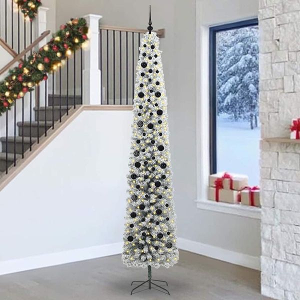 vidaXL Umelý vianočný stromček Zelená 270 cm PVC, oceľ a plast