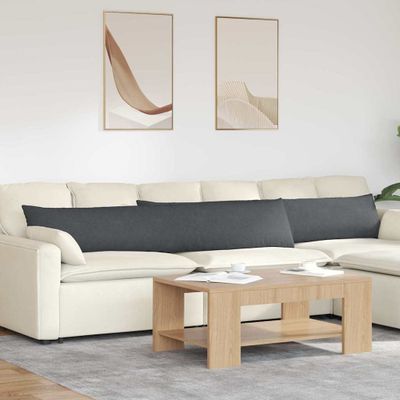 vidaXL Vankúše na pohovku 2 pcs Tmavo šedá 200 x 40 cm