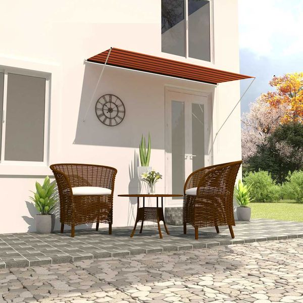 vidaXL Zaťahovacia markíza 300x150 cm oranžová a hnedá