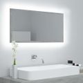 vidaXL Kúpeľňové zrkadlo s LED, betónovo sivé 90x8,5x37 cm, akryl