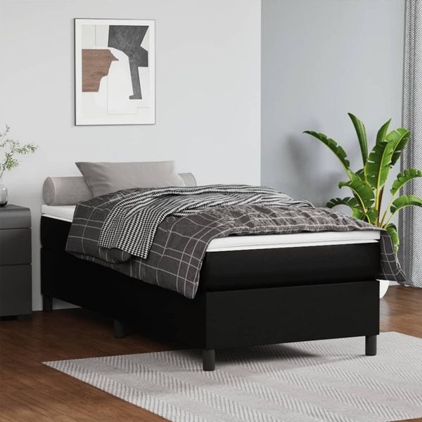 vidaXL Posteľný rám s boxspringom čierny 90x190 cm umelá koža