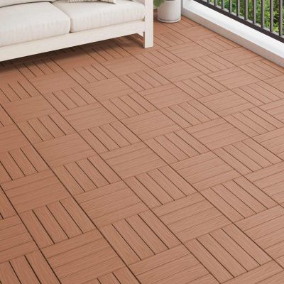vidaXL Dlažba na terasu 11 pcs Svetlohnedá 30 x 30 cm drevoplast