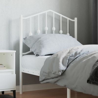 vidaXL Kovové náhradné čelo postele biele 75 cm