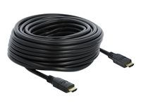 Vysoká rýchlosť - kábel HDMI s ethernetom - HDMI s pínmi (samec) do HDMI s pínmi (samec) - 20 m - trojnásobne tienený - čierna - podporuje 4K, aktívny