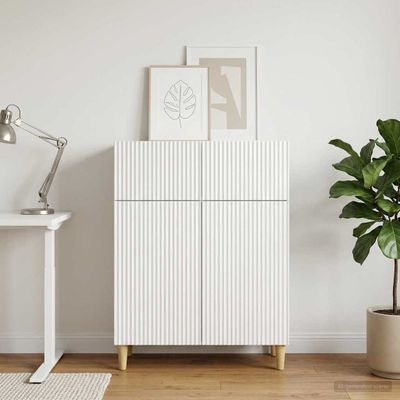 vidaXL Servírovacia skriňa Biela 66 x 34,5 x 90 cm Kompozitné drevo