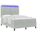 vidaXL LED box s pružinami s matracmi Svetlosivá 160 x 200 cm Zamat