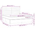 vidaXL Posteľ boxsping s matracom a LED tmavosivá 180x200 cm látka