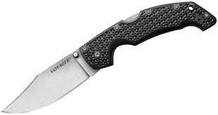 Cold Steel 29AC Large Voyager Clip Pt. Plain vreckový nôž 10,2 cm, čierna, Griv-Ex, hliník