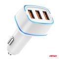 Nabíjačka do auta 3x USB-A 30W 12/24V AMiO-03889