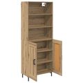 vidaXL Highboard Remeselný dub 69,5 x 34 x 180 cm Kompozitné drevo