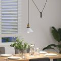 VidaXL Závesná lampa výškovo nastaviteľná E27 lesk biela Ø 22 cm kov