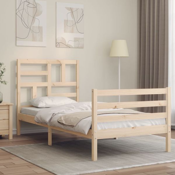 vidaXL Rám postele s čelom 100x200 cm masívne drevo
