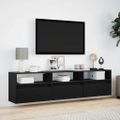 vidaXL Nástenná TV skrinka s LED diódou čierna 180x31x45 cm