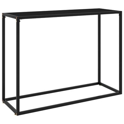 vidaXL Konzolový stolík čierny 100x35x75 cm tvrdené sklo