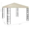 vidaXL Altánok krémový 3x3 m
