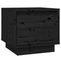 vidaXL Nočný stolík čierny 35x34x32 cm masívne borovicové drevo