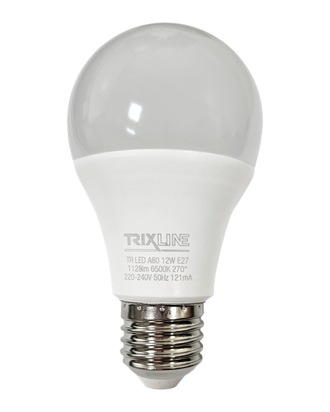 LED žiarovka 12W 1128lm E27 A60 studená biela Trixline