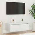 vidaXL TV skrinka s LED svetlami, biela 75x35,5x25 cm