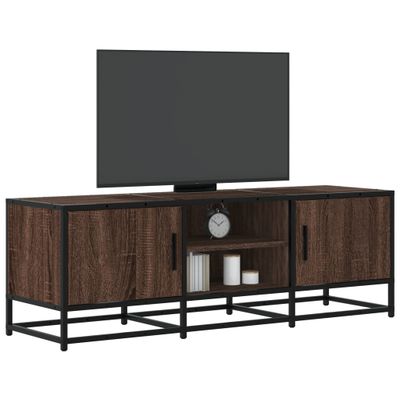 vidaXL TV skrinka hnedý dub 120x35x41 cm kompozitné drevo a kov