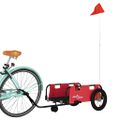 vidaXL Príves na bicykel, červený, oxfordská látka, železo
