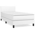 vidaXL Boxspring posteľ s matracom biela 90x200 cm umelá koža