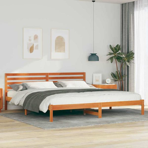 vidaXL Rám postele Včelí hnedý 200 x 210 cm Masívne borovicové drevo