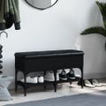 vidaXL Lavička na topánky čierna 82x32x45 cm kompozitné drevo
