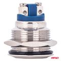 Momentové tlačidlo ploché okrúhle oceľové 19 mm 5 A 12/230 V AMiO-04436