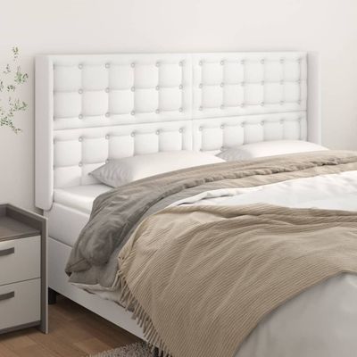 vidaXL Čelo postele so záhybmi biely 183x16x118/128 cm umelá koža