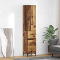 vidaXL Highboard Staré drevo 34,5 x 34 x 180 cm Kompozitné drevo