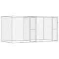 vidaXL Klietka pre psa Strieborná 400 x 200 x 200 cm Pozinkovaná oceľ