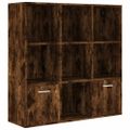 vidaXL Knižnica tmavý dub 98x30x98 cm