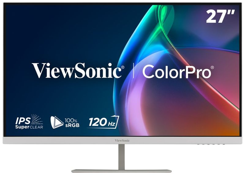 ViewSonic VP2766-2K-W 27" QHD 3 sides Frameless SuperClear IPS Monitor  s 100% sRGB, 90W USB-C,ergonomický stojan,bílý Monitor, 27", IPS, QHD 2560×1440, 120Hz, 100% sRGB, Pantone Validated, Delta E < 2, USB-C 90W, HDR10, Flicker-Free, bílý