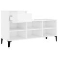 vidaXL Botník lesklý biely 102x36x60 cm spracované drevo