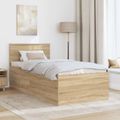 vidaXL Rám postele Sonoma dub 75 x 190 cm Kompozitné drevo