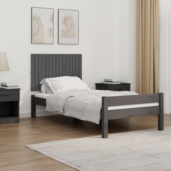 vidaXL Nástenné čelo postele sivé 95,5x3x60 cm masívna borovica