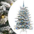 vidaXL Umelý Sklápací Vianočný Stromček Biela 150 cm PE a PVC