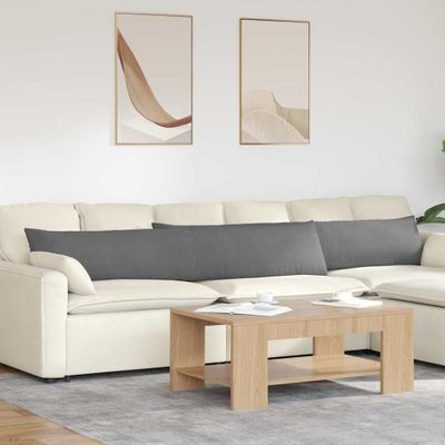 vidaXL Vankúše na pohovku 2 pcs Tmavo šedá 200 x 40 cm látka