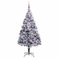 vidaXL Umelý vianočný stromček Biela 180 cm PVC a Oceľ a Plast