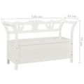 vidaXL Úložná lavica 126 cm biela jedľový masív
