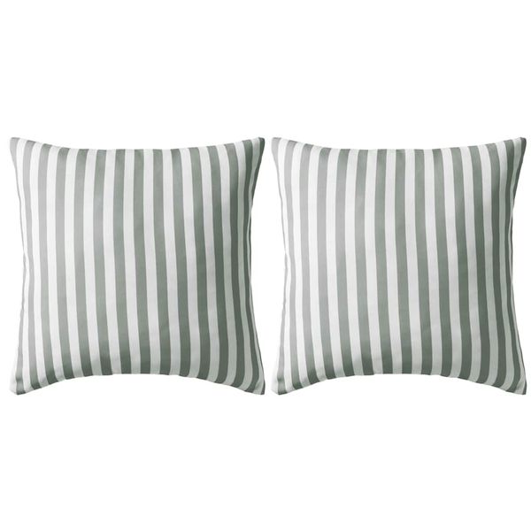 vidaXL Vankúše do exteriéru 2 ks pruhované 45x45cm sivé