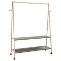 vidaXL Vešiak na oblečenie s policami a kolieskami 132x45,5x155,5 cm