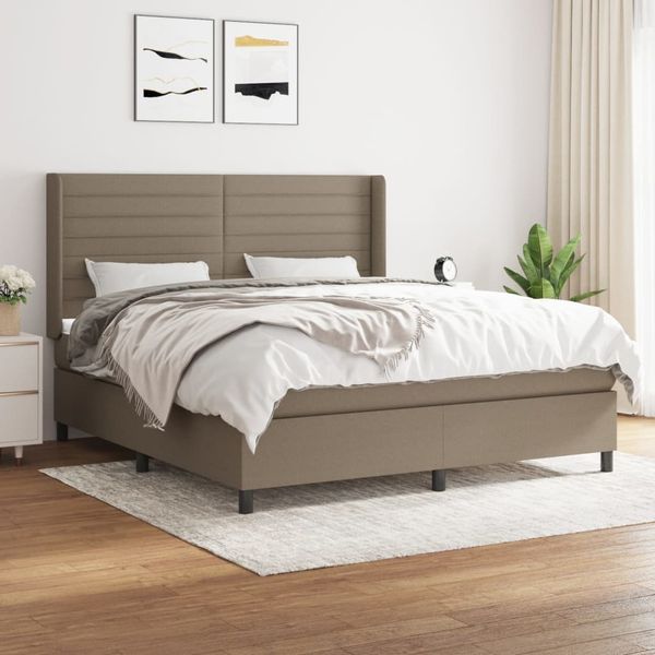 vidaXL Posteľný rám boxspring s matracom sivohned 160x200 cm látka