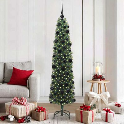 vidaXL Umelý vianočný stromček Zelená 180 cm PVC, oceľ a plast