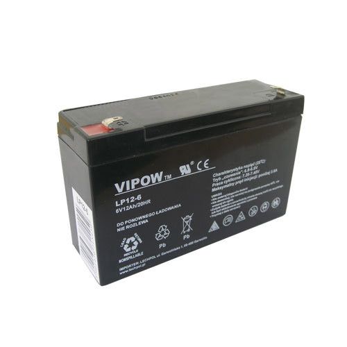 Batéria olovená 6V 12Ah VIPOW BAT0201